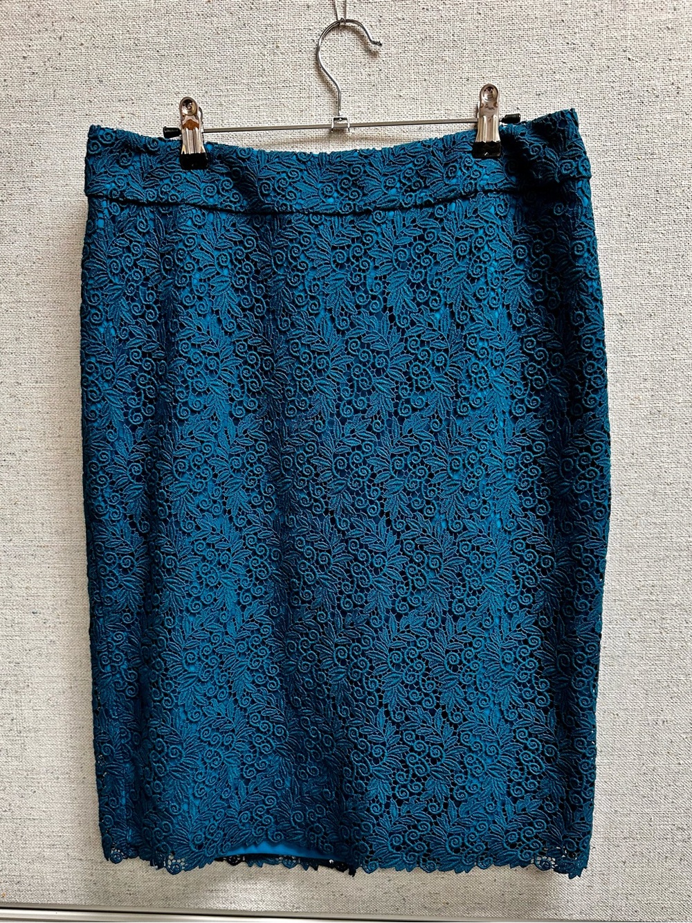 Talbots Teal Lace Pencil Skirt - Women